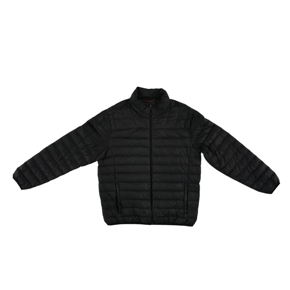 Hawke & Co Sport Down Puffer Jacket Men's Size Large Black Quilted Full Zip Coat